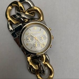 Michael Kors Twist Chain Chronograph White Dial Ladies Watch